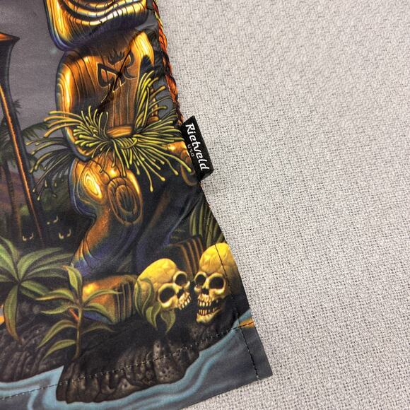 Rietveld USA Shirt Mens Large Hawaiian Short Sleeve Button Down Tiki Retro Surf - Picture 6 of 8